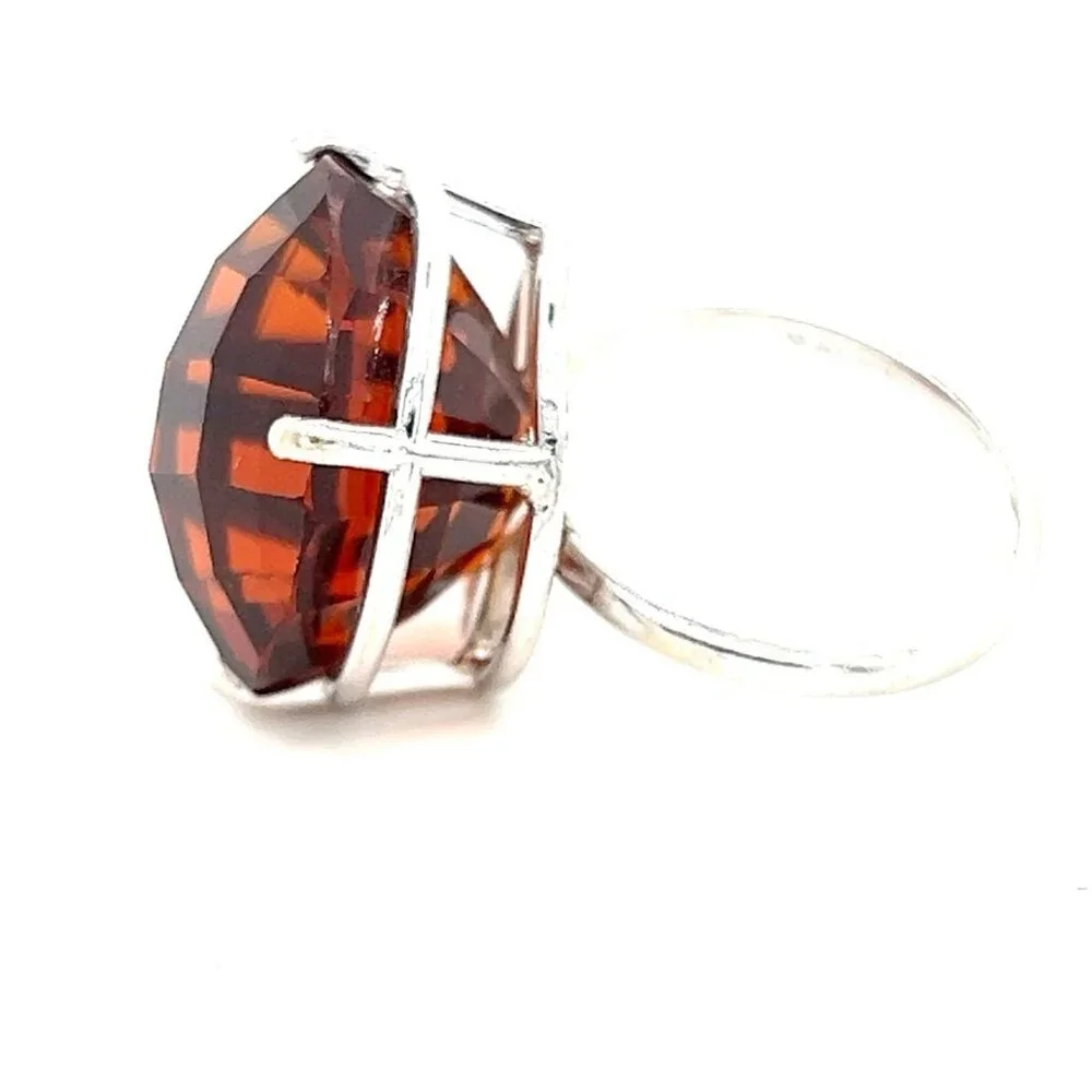 Huge 14K‎ White Gold Citrine Ring